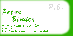 peter binder business card